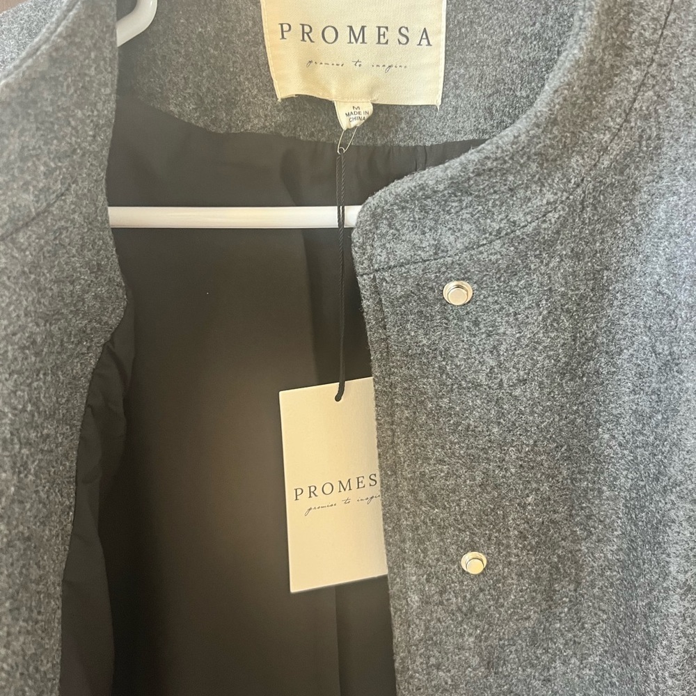 Oversized Bomber Jacket Grey - image 3